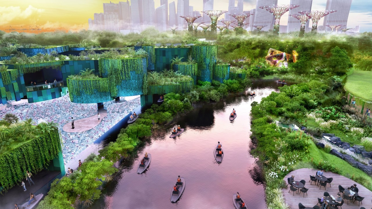 A reference image of the upcoming teamLab museum at Wetlands by the Bay.